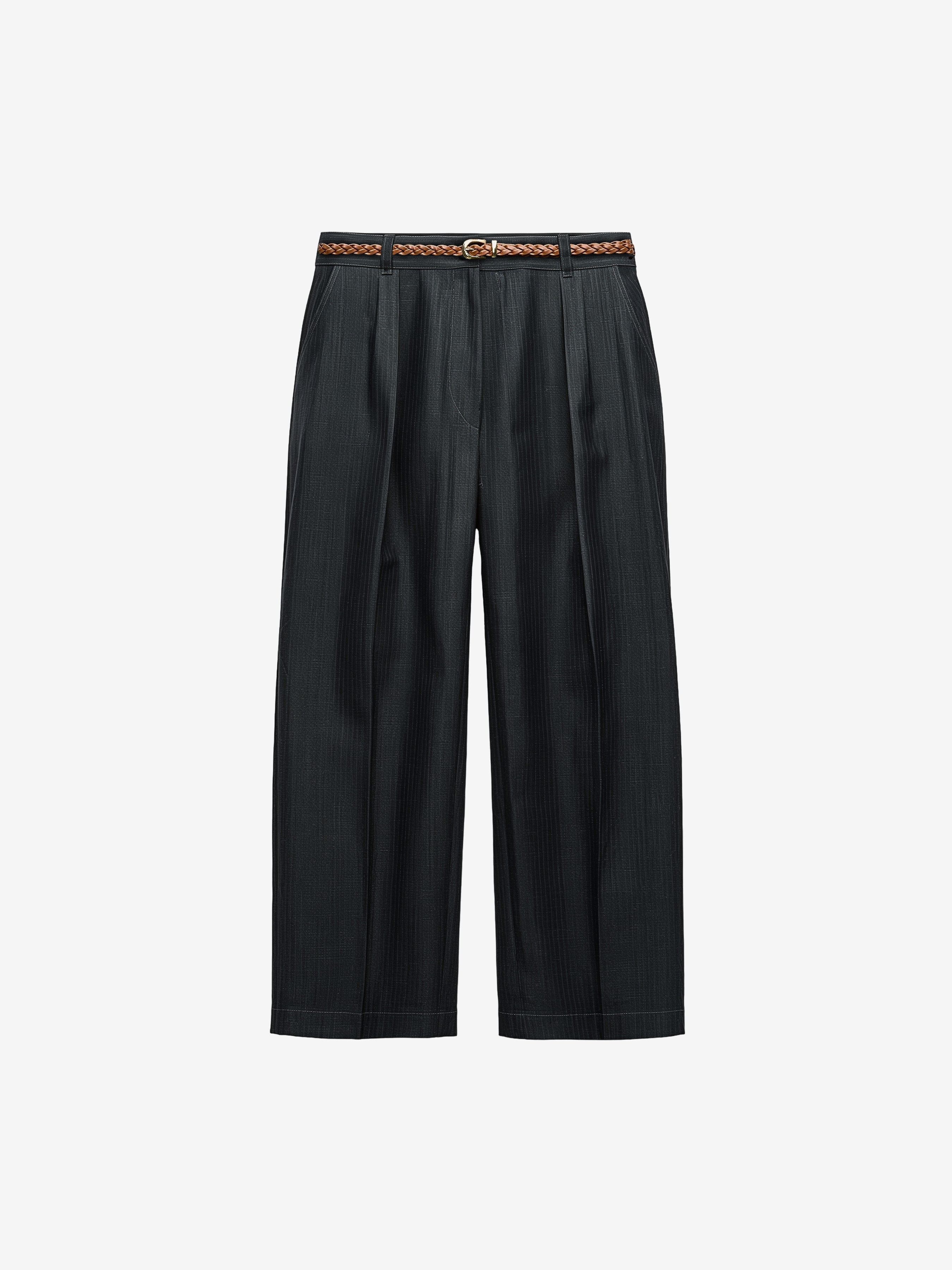 Belted Pleat Pants