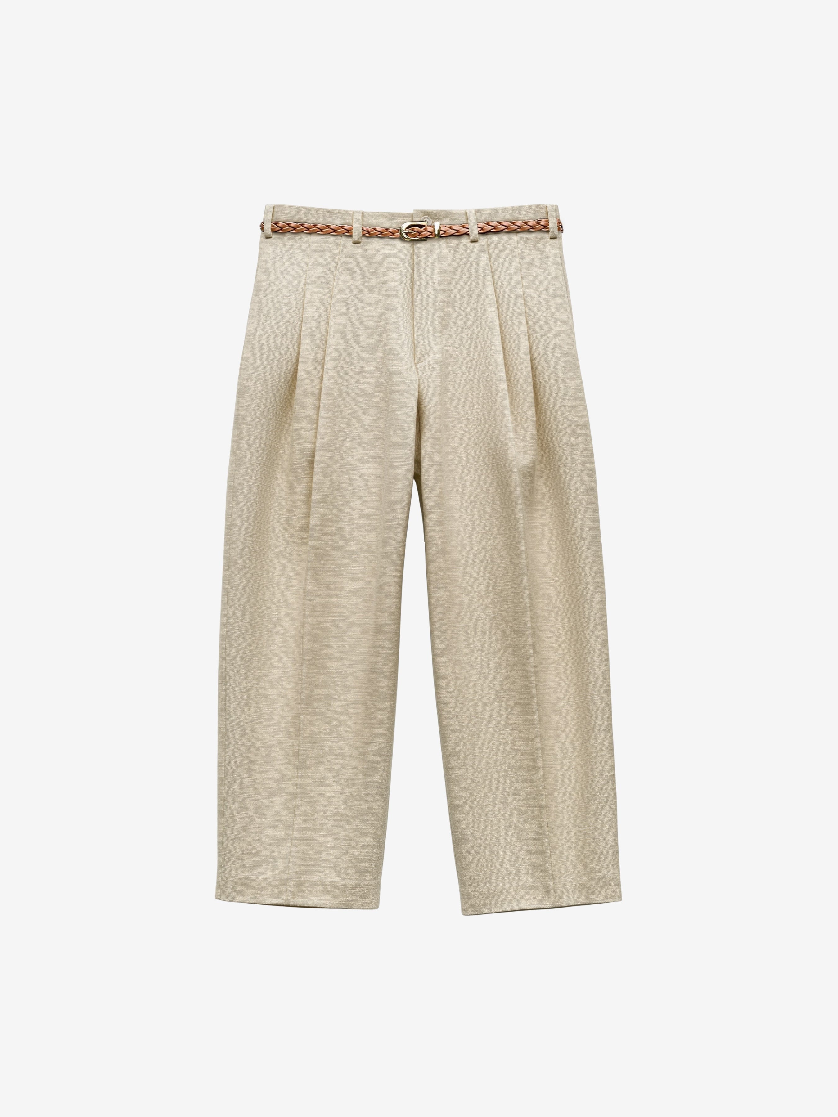 Belted Pleat Pants